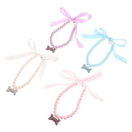 BESTonZON 4stücke Halskette Für Haustiere Mit Knochenanhänger Aus Kunstperlen Verstellbares Katzenhalsband Aus Kunststoff Für Kleine Tiere Geeignet Für Täglichen Gebrauch Und Besondere BESTonZON 4stücke Halskette Für Haustiere Mit Knochenanhänger Aus Kunstperlen Verstellbares Katzenhalsband Aus Kunststoff Für Kleine Tiere Geeignet Für Täglichen Gebrauch Und Besondere von BESTonZON