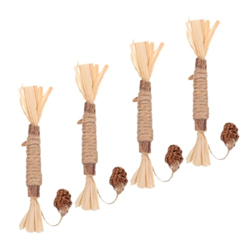BESTonZON 4 Stück Teiliges Katzenspielzeug Interaktive Kauspielzeuge aus Strapazierfähigem Strohseil für Katzen zur Zahnreinigung und Stressreduktion für Drinnen und Draußen BESTonZON 4 Stück Teiliges Katzenspielzeug Interaktive Kauspielzeuge aus Strapazierfähigem Strohseil für Katzen zur Zahnreinigung und Stressreduktion für Drinnen und Draußen von BESTonZON