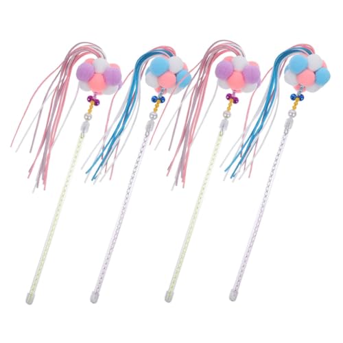 BESTonZON 4 Stück Teiliges Katzenspielzeug mit Glöckchen Interaktive Bunte Katzenangel für Indoor Stabile Leichte Materialien für Kätzchen Spiel und Bewegung Tragbar und Langlebig BESTonZON 4 Stück Teiliges Katzenspielzeug mit Glöckchen Interaktive Bunte Katzenangel für Indoor Stabile Leichte Materialien für Kätzchen Spiel und Bewegung Tragbar und Langlebig von BESTonZON