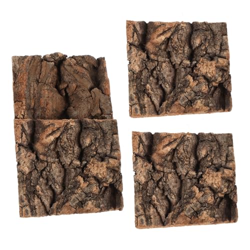 BESTonZON 4 Stück Teiliges Reptilien Terrarium Baumrinden mit Kletterplattform und Versteck Langlebige Dekorative Rückwand für Reptilien Schlangen Echsen und Spinnen Naturgetreues Habitat von BESTonZON