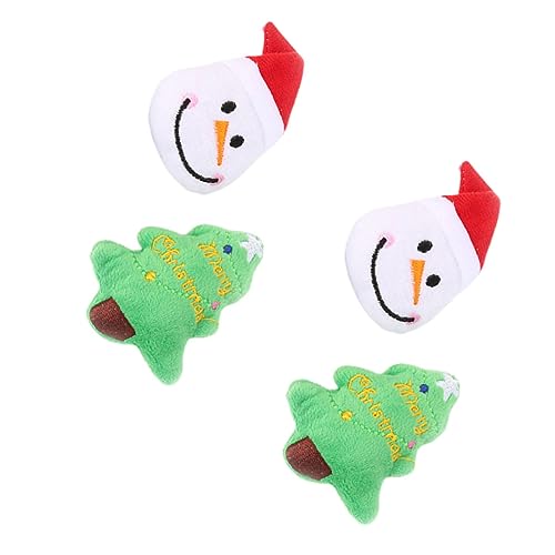 BESTonZON 4 Stück Weihnachtsplüschtiere Groß Weihnachten Haustiere Beissen Baumwolle Grün von BESTonZON