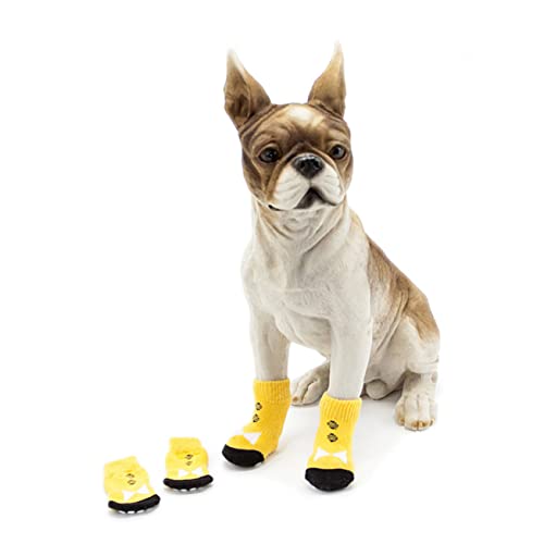 BESTonZON 4 Stück rutschfeste Hundesocken aus Baumwolle Teiliges Atmungsaktiv und Strapazierfähig Pfotenschutz für Kleine Hunde und Welpen für Drinnen und Draußen Antirutschbeschichtet BESTonZON 4 Stück rutschfeste Hundesocken aus Baumwolle Teiliges Atmungsaktiv und Strapazierfähig Pfotenschutz für Kleine Hunde und Welpen für Drinnen und Draußen Antirutschbeschichtet von BESTonZON