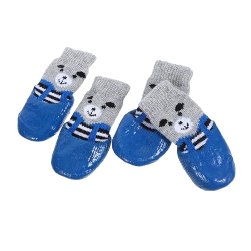 BESTonZON 4 Stück verschleißfester Hundepfotenschutz Haustier im Freien Beschützer Traktion Liebenswert drinnen waschbare Hundesocken tragbare Baumwollsocken Baumwolle Blue BESTonZON 4 Stück verschleißfester Hundepfotenschutz Haustier im Freien Beschützer Traktion Liebenswert drinnen waschbare Hundesocken tragbare Baumwollsocken Baumwolle Blue von BESTonZON
