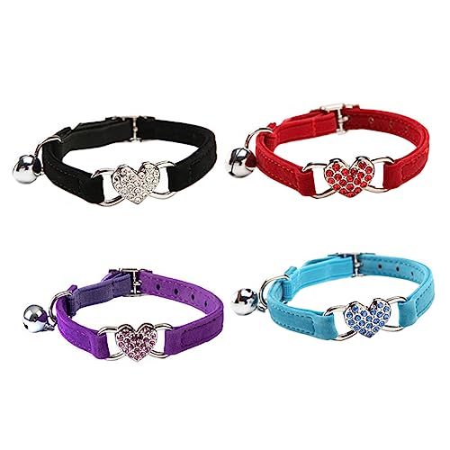 BESTonZON 4stücke Verstellbares Herz Katzenhalsband Mit Und Glocke Für Haustiere Alltag Und Besondere Anlässe Geeignet Für Kleine Katzen Und BESTonZON 4stücke Verstellbares Herz Katzenhalsband Mit Und Glocke Für Haustiere Alltag Und Besondere Anlässe Geeignet Für Kleine Katzen Und von BESTonZON