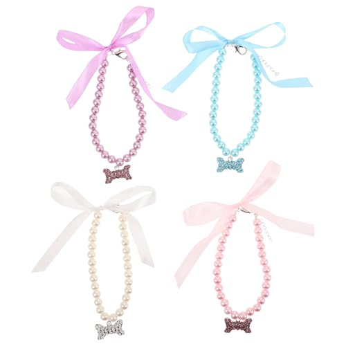 BESTonZON 4-teiliges Katzenhalsband: Acryl-Halskette aus Kunstperlen mit Knochenanhänger – verstellbares Katzenhalsband, Hundeschmuck für kleine Haustiere, für den täglichen Gebrauch BESTonZON 4-teiliges Katzenhalsband: Acryl-Halskette aus Kunstperlen mit Knochenanhänger – verstellbares Katzenhalsband, Hundeschmuck für kleine Haustiere, für den täglichen Gebrauch von BESTonZON