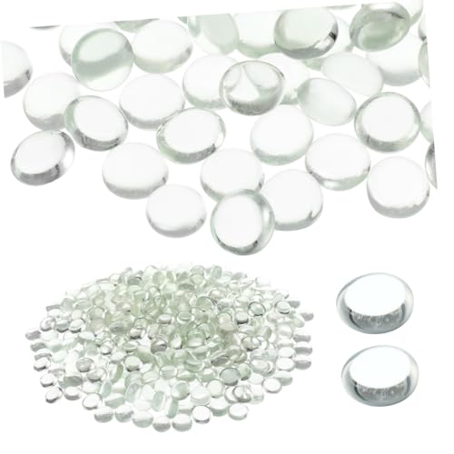 BESTonZON 400 Stück Flache Glasperlen Dekoration für Vasen Kristallperlen für Aquarien Transparent als Füllstoffe für Mittelstücke und Kreative Aquarienlandschaften von BESTonZON