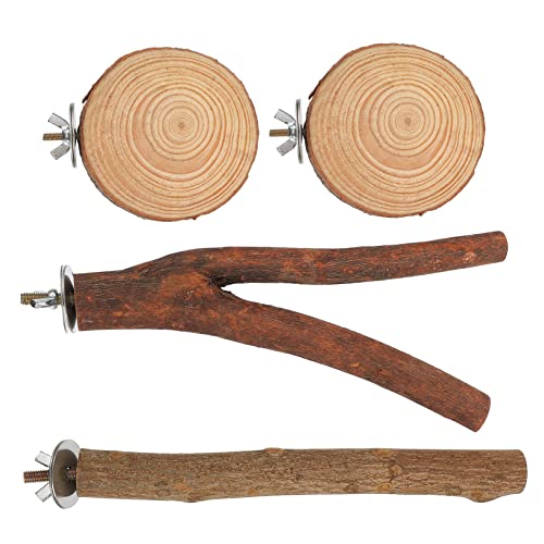 BESTonZON 4stücke Holzspielzeug Vögel Papageien-sitzstangen Aus Naturholz Kauspielzeug Und Spielzeug Zur Beschäftigung Für Käfige Für Wellensittiche Und Nymphensittiche von BESTonZON