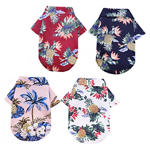 BESTonZON 4Stücke Teiliges Hawaiianisches Hundeshirt Mit Ananasdruck Atmungsaktive Haustierkleidung Für Reisen Und Strand Für Kleine Bis Mittelgroße Und Katzen BESTonZON 4Stücke Teiliges Hawaiianisches Hundeshirt Mit Ananasdruck Atmungsaktive Haustierkleidung Für Reisen Und Strand Für Kleine Bis Mittelgroße Und Katzen von BESTonZON