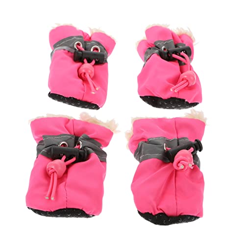 BESTonZON 4Stücke Winter Hundeschuhe Reflektierende Outdoor Schuhe Für Katzen Und Kleine rutschfest Und Atmungsaktiv Pfotenschutz Für Kalte von BESTonZON
