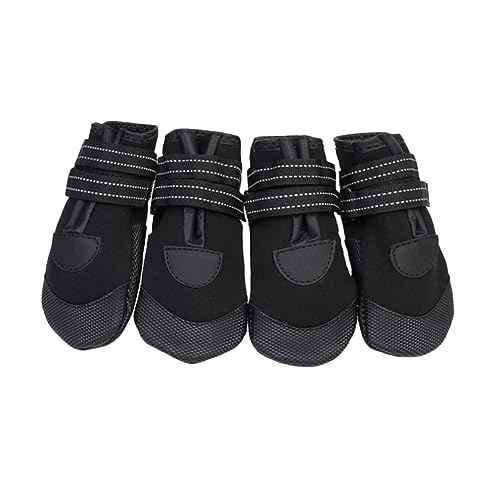 BESTonZON 4Stücke Winterfeste Hundeschuhe wasserdichte Und rutschfeste Für Kleine Und Große Reflektierende Sicherheitsstiefel Für Haustiere Für Outdoor Aktivitäten von BESTonZON