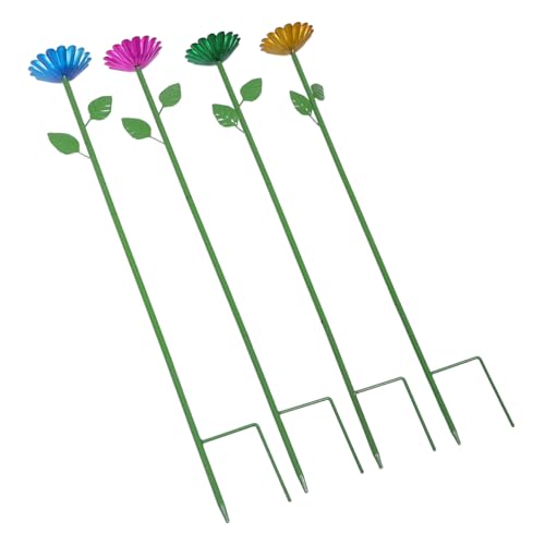 BESTonZON 4stücke Futterspender Für Draußen Vogelfutterspender Für Garten Mit Erdspieß Vogelfutternapf Aus Eisen Für Garten Vogelfutterbäder Mit Blumenform Bienenwasserbecher von BESTonZON