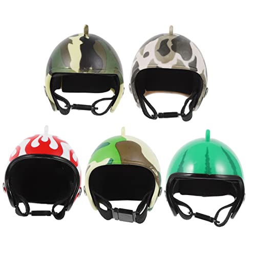 BESTonZON 5 Stück Hühnerhelm Hühnerkostüm Hühnchenspielzeug Hühnerhut Mini- Helm für Huhn Vogelhelm Geflügelhelm Vogelsicherheitshelm Zubehör für Haustierkostüme Vögel Helm Plastik von BESTonZON