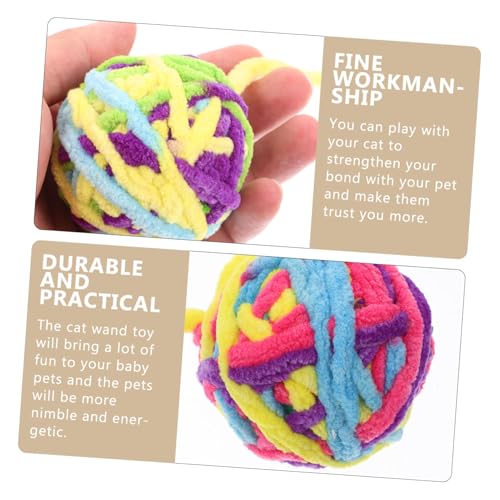 BESTonZON 5 Stück Teiliges Katzen Weichem Wollgarn mit Glocke Interaktives Katzenangel Teaser Toy für Katzen und Kätzchen Spielerisch Neugier Weckend Leicht und Tragbar für Indoor spielspaß von BESTonZON