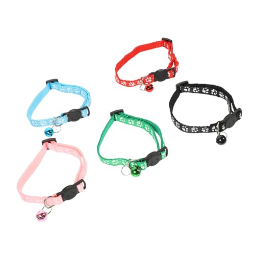 BESTonZON 5 Stück Teiliges Katzenhalsband mit Glocke Verstellbares Collier aus Hochwertigem Material Bunte Farben für Kleine Katzen und Kätzchen Komfortabel und Sicher für Alltag und Party BESTonZON 5 Stück Teiliges Katzenhalsband mit Glocke Verstellbares Collier aus Hochwertigem Material Bunte Farben für Kleine Katzen und Kätzchen Komfortabel und Sicher für Alltag und Party von BESTonZON