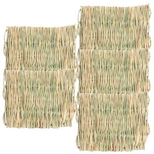BESTonZON 5 Stück Teiliges Kleine Strohmattenset für Kleintiere Gewebte Schlafmatte aus Natürlichem Stroh Rutschfestes Bett für Kaninchen Meerschweinchen Hamster und Chinchillas BESTonZON 5 Stück Teiliges Kleine Strohmattenset für Kleintiere Gewebte Schlafmatte aus Natürlichem Stroh Rutschfestes Bett für Kaninchen Meerschweinchen Hamster und Chinchillas von BESTonZON