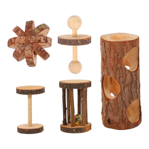 BESTonZON 5Stücke Teiliges Hamster Holzspielzeug Bissfeste und Langlebige Spielzeuge für Hamster Meerschweinchen und Andere Kleintiere für Aktives und Gesundheitsförderung BESTonZON 5Stücke Teiliges Hamster Holzspielzeug Bissfeste und Langlebige Spielzeuge für Hamster Meerschweinchen und Andere Kleintiere für Aktives und Gesundheitsförderung von BESTonZON