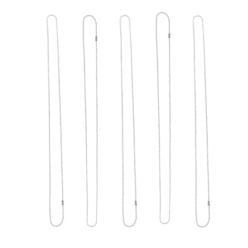 BESTonZON 5Stücke Teiliges Set Silberne Pet Ball Halskette für Hunde Allergiefreie Haustierkette mit Kugelanhängern für Personalisierte Haustieranhänger oder Bastelprojekte von BESTonZON