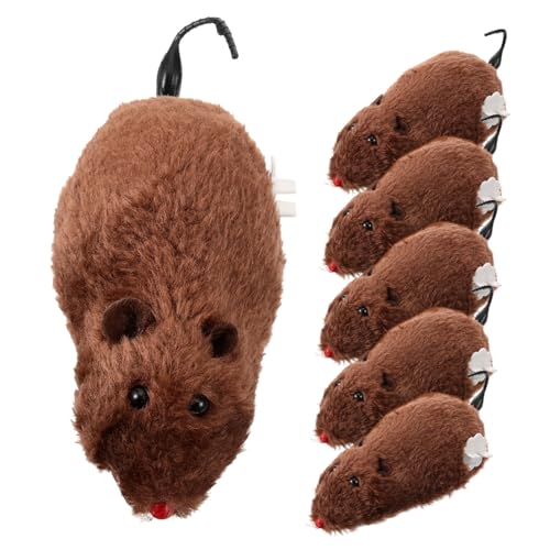 BESTonZON 6 Stück Aufziehbare Plüschmaus Interaktives Katzenspielzeug für Gesunde Aktivität für Katzen Langlebig für Halloween Pranks Geeignet Zufällige Farbe Zufällige Farbe von BESTonZON