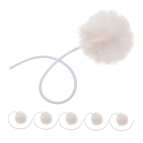 BESTonZON 6 Stück Ersatzball für Kratzbäume für Katzen Haustierspielzeug Katzenball Katzenkugeln für Innenkatzen für Haustiere Kätzchenspielzeug Cat Fun Toy Plüsch Beige von BESTonZON