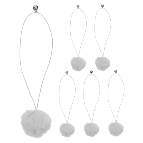 BESTonZON 6 Stück Ersatzball für Kratzbäume für Katzen neckender Katzenball Spielzeugball für Katzenkratzbaum Katzenspielzeug anregen Kratzbäume hängendes Ballspielzeug Plüsch Hellgrau von BESTonZON