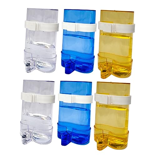 BESTonZON 6 Stück Futterstelle Für Papageien Wasserspender Klein Automatischer Vogelfutterspender Papageienfutter Für Käfig Papageienwasser Vogel Fütterer Bob Groß Haustier Blue Plastik von BESTonZON