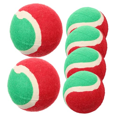 BESTonZON 6 Stück Weihnachts Tennisbälle für Hunde Bissfestes Kauspielzeug aus Robustem Gummi Interaktives Wurfspielzeug für Welpen und Ausgewachsene Hunde für Training und Bewegung BESTonZON 6 Stück Weihnachts Tennisbälle für Hunde Bissfestes Kauspielzeug aus Robustem Gummi Interaktives Wurfspielzeug für Welpen und Ausgewachsene Hunde für Training und Bewegung von BESTonZON