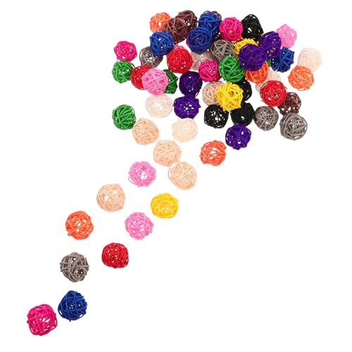 BESTonZON 65 Stück Teiliges Rattan Kugel Dekorative Wicker Balls als Vase Füller Rustikale DIY Party und Hochzeitsdeko Vielseitige Bastelmaterialien und Vogelgerechtes Kauspielzeug von BESTonZON