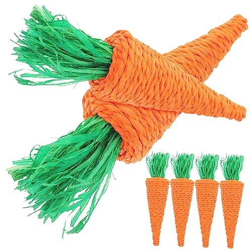 BESTonZON 6stücke Teiliges Pet-Kaninchen Kauspielzeug Aus Naturmaterial Woven Molar Karotten Für Ostern Sicheres Und Langlebiges Spielzeug Für Haustiere Für Kleintiere Zur Zahnpflege Und von BESTonZON