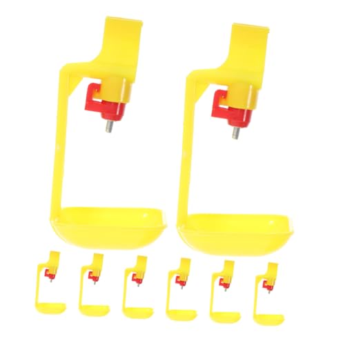 BESTonZON 8 Stück Automatische Tränke Für Hühner Spender Wasser Huhn Erhitzt Farm Geflügelfutter Futterbehälter Für Geflügel Trinkbecher Für Geflügel Hühnerfutter Yellow Pp von BESTonZON