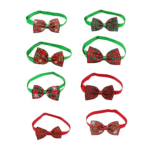 BESTonZON 8 Stück Haustier Fliege Hochzeit Groß Hund Kette Klein Kragen Bogen Weihnachten Haustierhalsband Haustier Bowkont Katzenhalsband Weihnachtstierbedarf Colorful Polyester von BESTonZON
