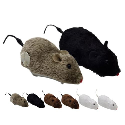 BESTonZON 8 Stück Plüsch Mäuse Teiliges für Katzen Wind Up Tier Interaktive Beschäftigung für Innenräume zur Auswahl von BESTonZON