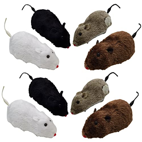 BESTonZON 8 Stück Teiliges Aufziehspielzeug Mäuse für Katzen Interaktive Plüschspielzeuge für Indoor und Outdoor Fördert die Fitness und Ihrer Katze Zufällige Farbe Zufällige Farbe von BESTonZON