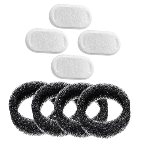BESTonZON 8 Stück Teiliges Ersatzfilter Edelstahl Haustier Trinkbrunnen Aktivkohle Schwammfilter Langlebig Natürliches Material Geeignet für Katzen Hundetrinkbrunnen von BESTonZON