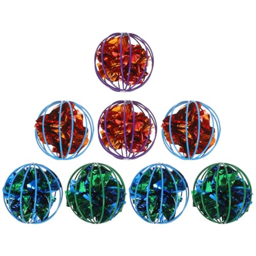BESTonZON 8 Stück Teiliges Katzen Interactive Crinkle Ball Leichtes Knisterndes für Kätzchen Bunt für Bewegung und Unterhaltung im Haushalt von BESTonZON