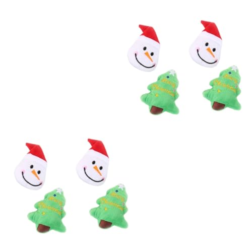 BESTonZON 8 Stück Weihnachtliches Teiliges Pet Molar Bissfestes Langlebiges Plüsch Kauspielzeug Weihnachtsbaum Motiven Zähneputzen und Beißfreudigen Hunden von BESTonZON