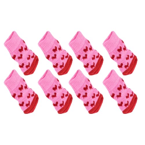 BESTonZON 8 Stück rutschfeste Hundesocken für Kleine Hunde für Drinnen und Draußen Schützen Pfoten Hartholzböden und Glatten Oberflächen Atmungsaktiv und Bequem Einfach Anzubringen von BESTonZON