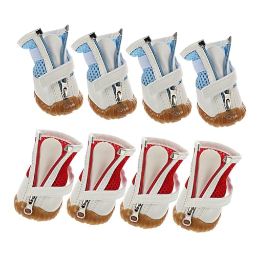 BESTonZON 8Stücke Atmungsaktive Sommerschuhe Einstellbare Haustierstiefel für Kleine Rutschfestes Design für Drinnen und Draußen mit Pfotenschützendem Mesh Material BESTonZON 8Stücke Atmungsaktive Sommerschuhe Einstellbare Haustierstiefel für Kleine Rutschfestes Design für Drinnen und Draußen mit Pfotenschützendem Mesh Material von BESTonZON