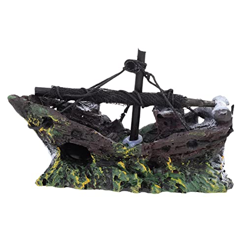 BESTonZON Aquarium Deko Piratenschiff Schiffswrack Harz Ornament Fischbecken Dekoration für Heim und Garten Tank Zubehör BESTonZON Aquarium Deko Piratenschiff Schiffswrack Harz Ornament Fischbecken Dekoration für Heim und Garten Tank Zubehör von BESTonZON