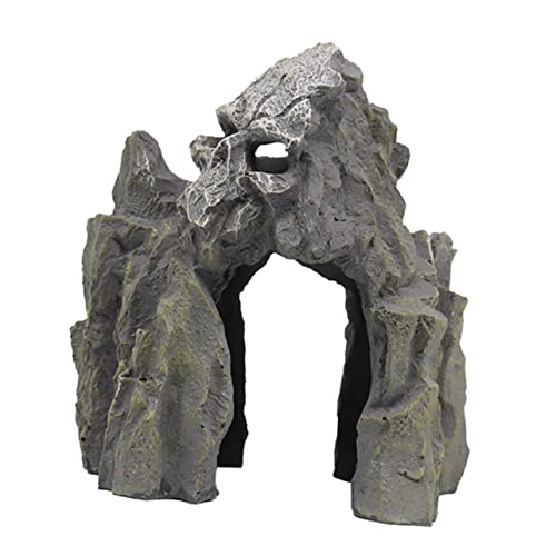 BESTonZON Aquarium Deko Skull Mountain aus Resin Fischtank Dekoration Natürlicher Rückzugsort für Garnelen und Fische Pflegeleicht und für Aquarienliebhaber von BESTonZON