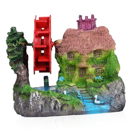 BESTonZON Aquarium Dekoration Miniatur Wasser Rad Grasdachhaus Resin Fisch Tank Landschaftsdeko Sicher Handgefertigt für Verschiedene Aquarien und Fischarten BESTonZON Aquarium Dekoration Miniatur Wasser Rad Grasdachhaus Resin Fisch Tank Landschaftsdeko Sicher Handgefertigt für Verschiedene Aquarien und Fischarten von BESTonZON
