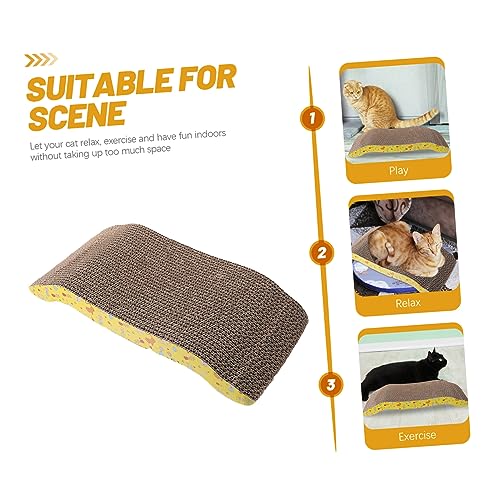 BESTonZON Archförmiges Katzen Kratzbrett aus Welliger Pappe mit Katzenminze Leicht Langlebig mit Aufhängeloch für Wand oder Türbefestigung Natürlicher Krallenschutz und Möbel Schutz für von BESTonZON
