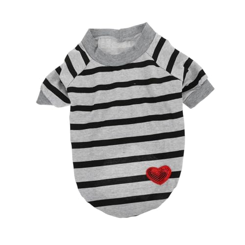 BESTonZON Atmungsaktives Gestreiftes T Shirt Aus Baumwolle XL Bequemes Haustier Shirt Für Süße Welpen Für Anzuziehen Langlebig von BESTonZON