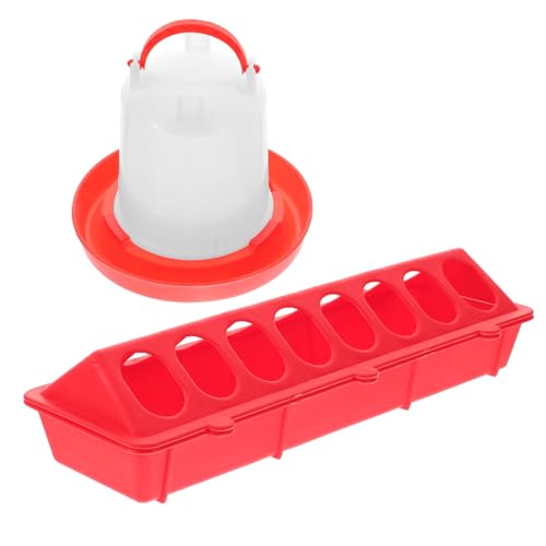 BESTonZON Automatischer Geflügelfutterspender mit Kleinem Futtertrog und Wasserfestem Tränkehalter aus Robustem für Hühner Küken und Kleintiere Einfach zu Reinigen und Langlebig von BESTonZON