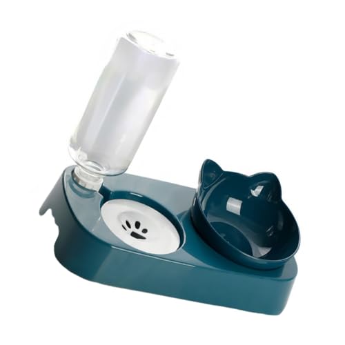 BESTonZON Automatischer Katzenfutternapf mit Wasserspender Rutschfestem Anti Umkippen Design Erhöhtem Schutz für Katzennacken Großes Fassungsvermögen für Kätzchen und Kleine Katzen von BESTonZON