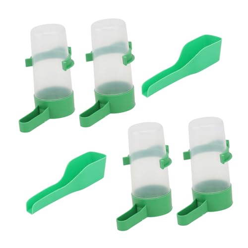 BESTonZON Automatischer Trinkbrunnen für Vögel Teiliges mit Kleinen Wassernäpfen und Futterlöffeln aus Sicherem Langlebigem Auslaufsicher Leicht zu Reinigen für Käfige und Vogelbedarf von BESTonZON