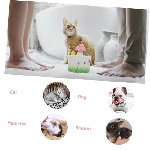 BESTonZON Automatischer USB Pilz Haustier Trinkbrunnen Klein Zirkulierender Wasserspender für Katzen Hunde Welpen Tragbarer Haustier Wasserautomat für Drinnen und Draußen von BESTonZON