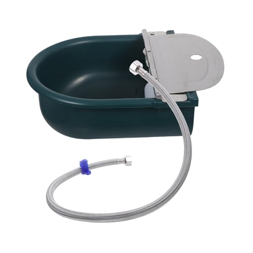 BESTonZON Automatischer Wassernapf mit Schwimmerventil und Edelstahl-Schlauch Robuster Kunststoff-tränke für Rinder Pferde Ziegen und Schafe Einfache Installation für Stall und Weide von BESTonZON