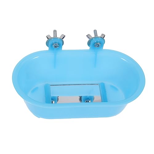 BESTonZON Kleines Papageien-badewanne Spielzeug Mit Spiegel Plastikwanne Für Wellensittiche Und Kleine Vögel Sicheres Und Unterhaltsames Badeerlebnis Mit Integriertem Spiegel von BESTonZON