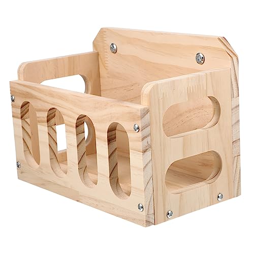 BESTonZON Bunny Hay Organizer aus Holz Hohler Heu Behälter für Meerschweinchen Sauberer und Sicherer Futterspender mit Festem Zaun Langlebiges Design für Ordentliche von BESTonZON