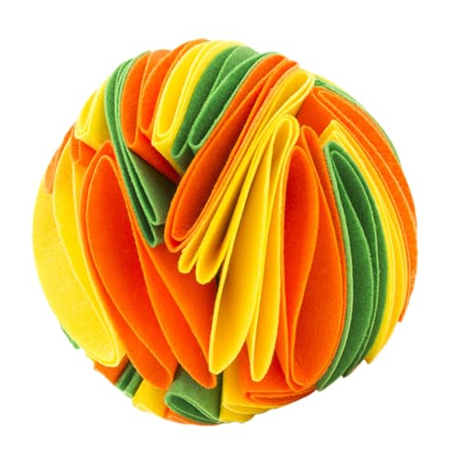 BESTonZON Buntes Hundespielzeug Kauspielzeug Langlebig für Welpen und Hunde Langsamer Futterspender Sicherer Zahnpflege sniff Ball für Unterhaltung und Training im Haus und Garten von BESTonZON